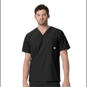 Carhartt Men's XL Force Liberty Twill Chest Pocket Scrub Top Black C151106